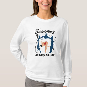 Swimming as Easy as H2O - Funny Swim Design T-Shirt