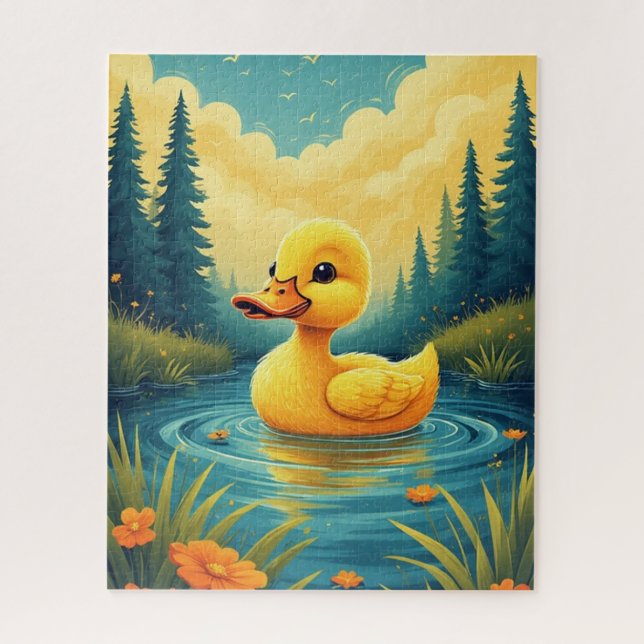 Swimming Baby Duck Jigsaw Puzzle (Vertical)