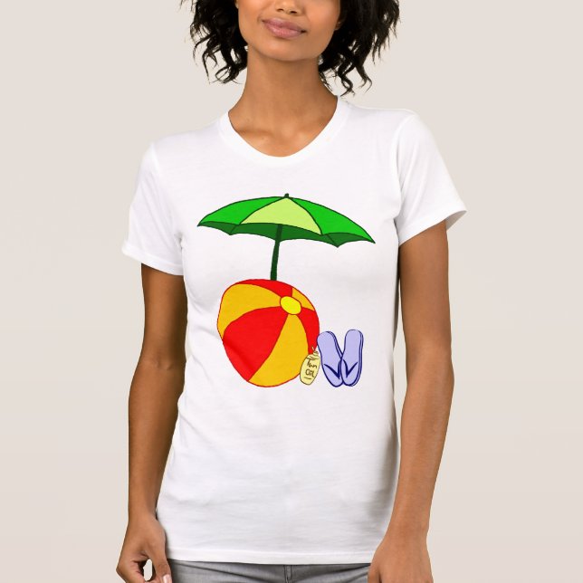 Swimming Beach Ball Umbrella Tee (Front)