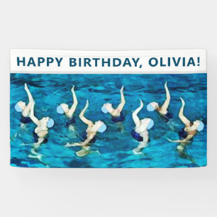 swimming birthday party decoration banner