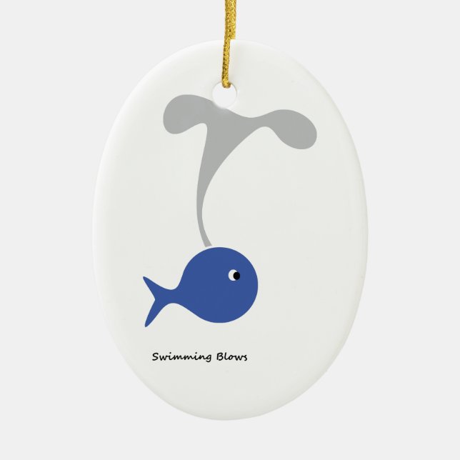 Swimming Blows cool and unique design Ceramic Tree Decoration (Front)