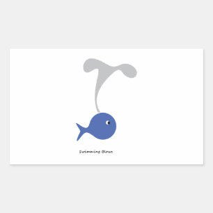 Swimming Blows cool and unique design Rectangular Sticker