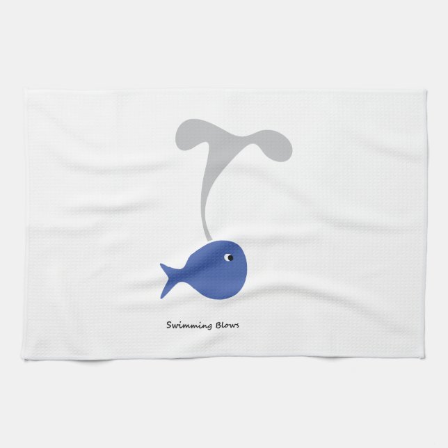 Swimming Blows cool and unique design Tea Towel (Horizontal)