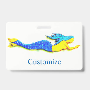 Swimming blue mermaid Thunder_Cove ID Badge