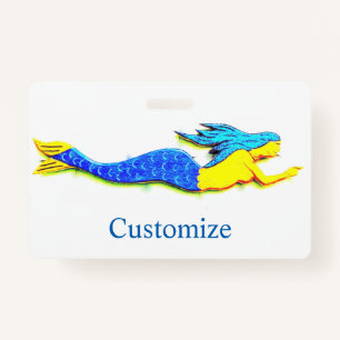 Swimming blue mermaid Thunder_Cove ID Badge
