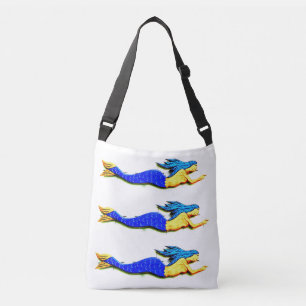 swimming blue-tailed mermaids crossbody bag
