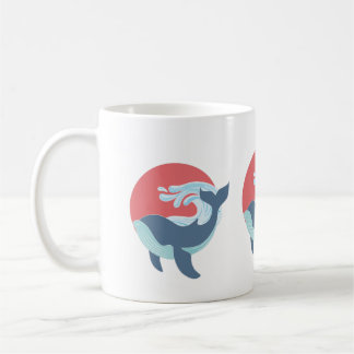 swimming blue whale coffee mug