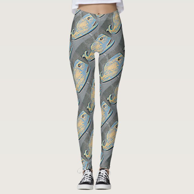 swimming blue whales leggings (Front)
