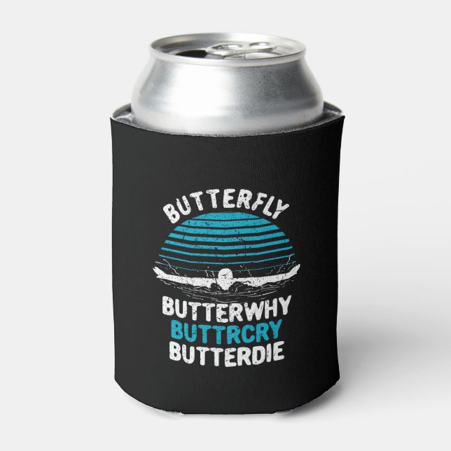 Swimming - Butterfly Butterwhy Can Cooler (Can Front)