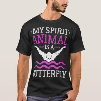 Swimming Butterfly Girl Swim Swimmer T-Shirt