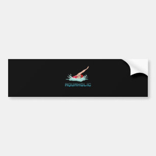 Swimming Cap Goggles Swim Love Funny Swimmer Girl Bumper Sticker