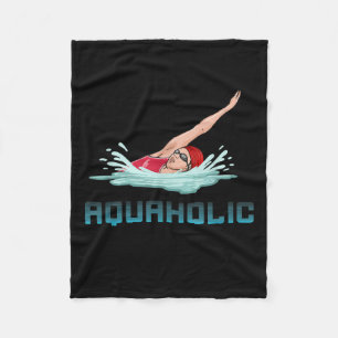 Swimming Cap Goggles Swim Love Funny Swimmer Girl Fleece Blanket