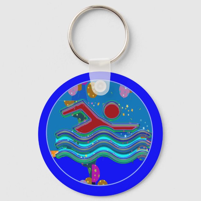 SWIMMING CHAMPION  : COOL MINDS IN HOT TIMES KEY RING (Front)