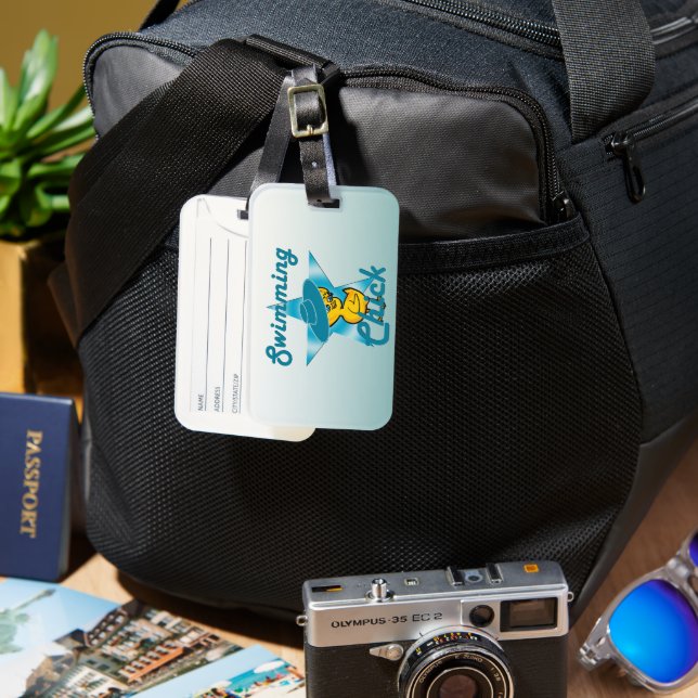 Swimming Chick #7 Luggage Tag (Front & Back)