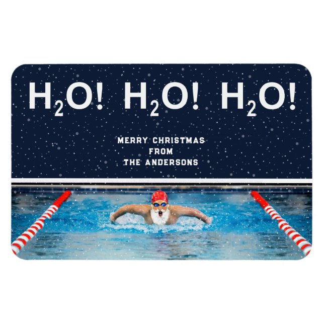 Swimming Christmas Gift Card Magnet (Horizontal)