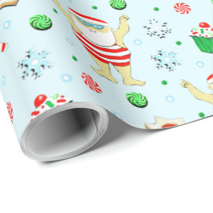 Swimming Christmas Holiday Gift Wrapping Paper