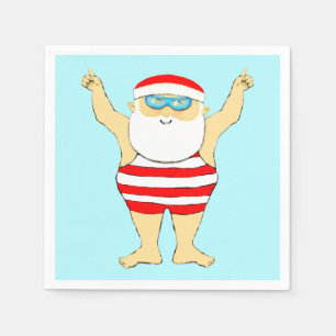 Swimming Christmas Holiday Napkin