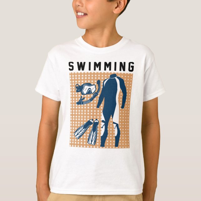 Swimming Clothes and Goggles T-Shirt (Front)