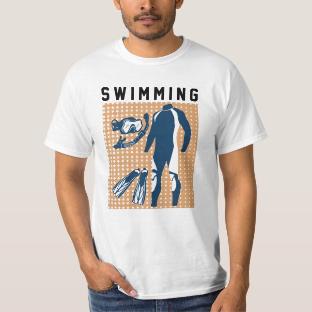 Swimming Clothes and Goggles T-Shirt (Front)