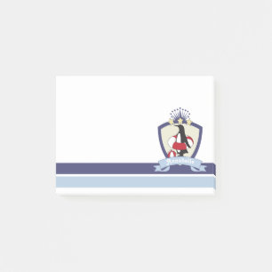 Swimming Club Crest Cute Cartoon Penguin Kids Name Post-it Notes