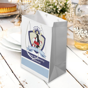 Swimming Club Crest Cute Penguin Kids Birthday Medium Gift Bag