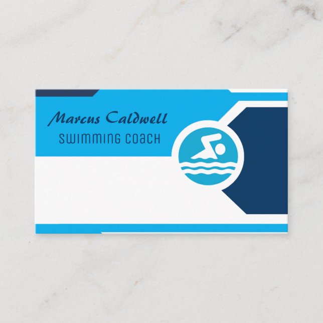 Swimming Coach Instructor  Business Card (Front)
