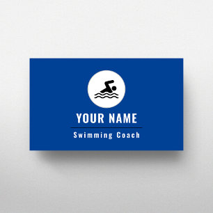 Swimming Coach Simple Minimal Sport Instructor     Business Card
