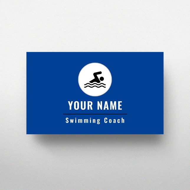 Swimming Coach Simple Minimal Sport Instructor     Business Card (Creator Uploaded)