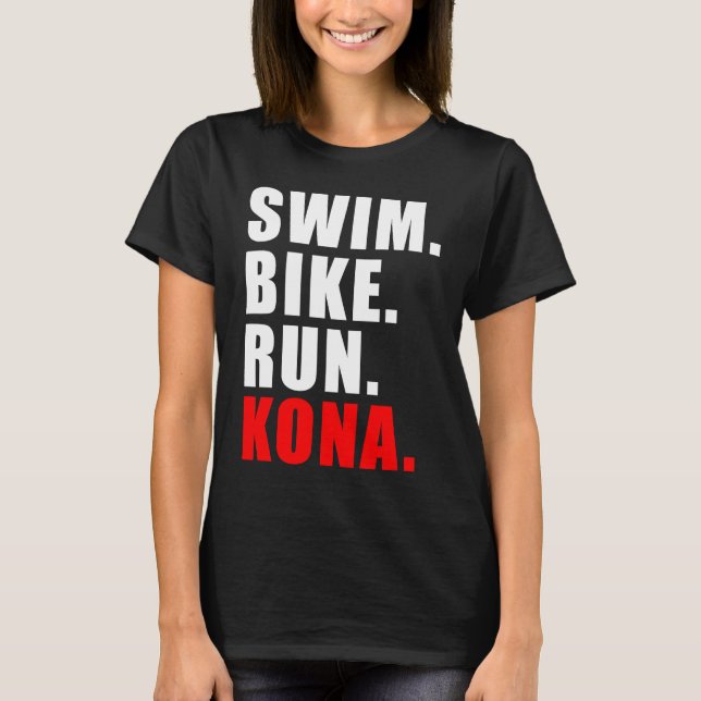 SWIMMING CYCLING RUNNING KONA 2023 TRIATHLETE MENS T-Shirt (Front)