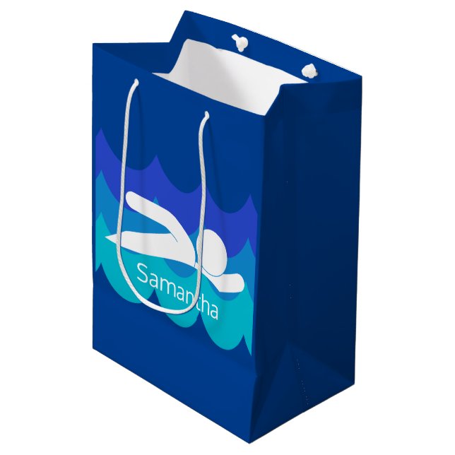Swimming Design Gift Bag (Front Angled)