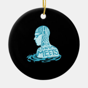 Swimming Design Gift For Swimmer Summer Gift Ceramic Tree Decoration