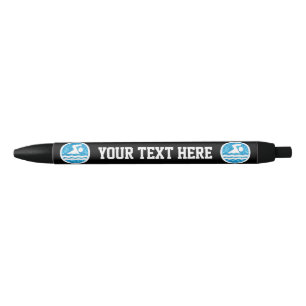 Swimming & Diving Custom Team Name or Text Coach's Black Ink Pen