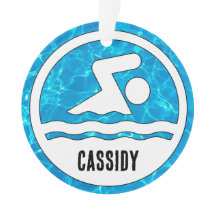 Swimming Diving Swimmer Custom Name Text Christmas
