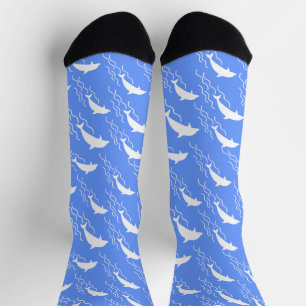 Swimming dolphins pattern socks