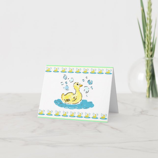Swimming Ducks n Bubbles GIFT Note Thank You Card (Front)