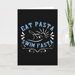 Swimming - Eat Pasta Swim Fasta Card
