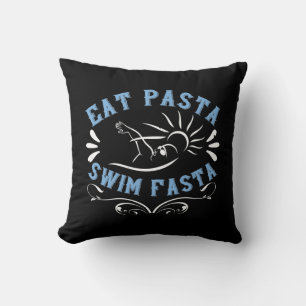 Swimming - Eat Pasta Swim Fasta Cushion