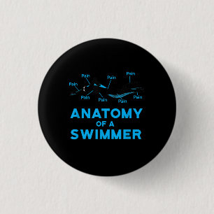 Swimming Fan Gifts Anatomy Of A Swimmer 3 Cm Round Badge