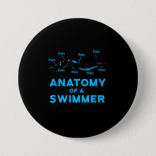 Swimming Fan Gifts Anatomy Of A Swimmer 7.5 Cm Round Badge