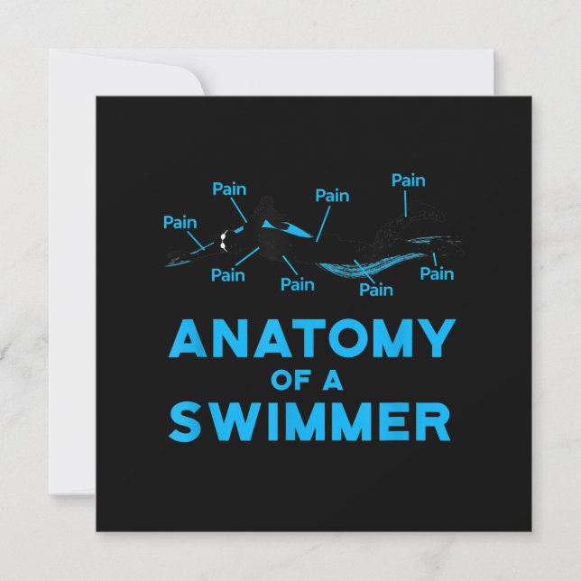 Swimming Fan Gifts Anatomy Of A Swimmer Invitation (Front)