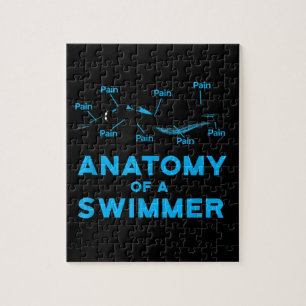 Swimming Fan Gifts Anatomy Of A Swimmer Jigsaw Puzzle