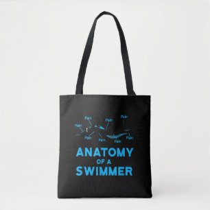 Swimming Fan Gifts Anatomy Of A Swimmer Tote Bag
