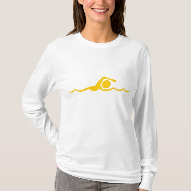 Swimming Figure - Amber T-Shirt (Front)