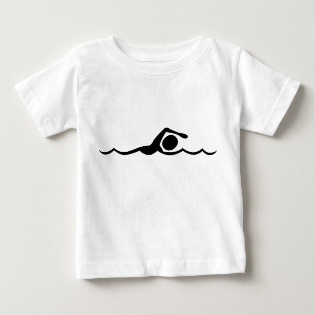 Swimming Figure - Black Baby T-Shirt (Front)