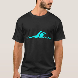 Swimming Figure - Cyan T-Shirt