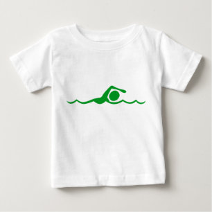 Swimming Figure - Grass Green Baby T-Shirt