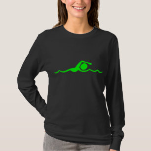 Swimming Figure - Green T-Shirt
