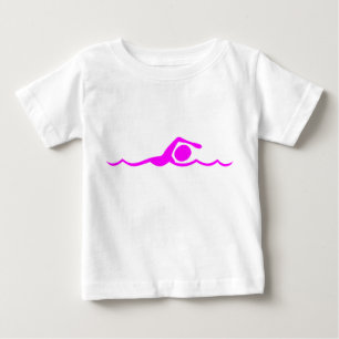 Swimming Figure - Magenta Baby T-Shirt