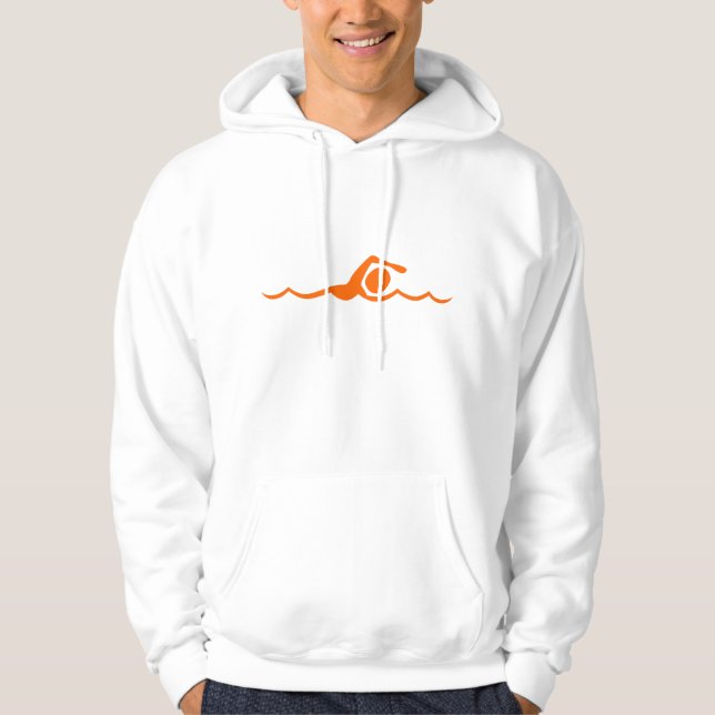 Swimming Figure - Orange Hoodie (Front)