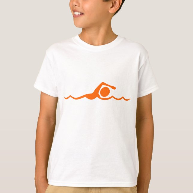 Swimming Figure - Orange T-Shirt (Front)